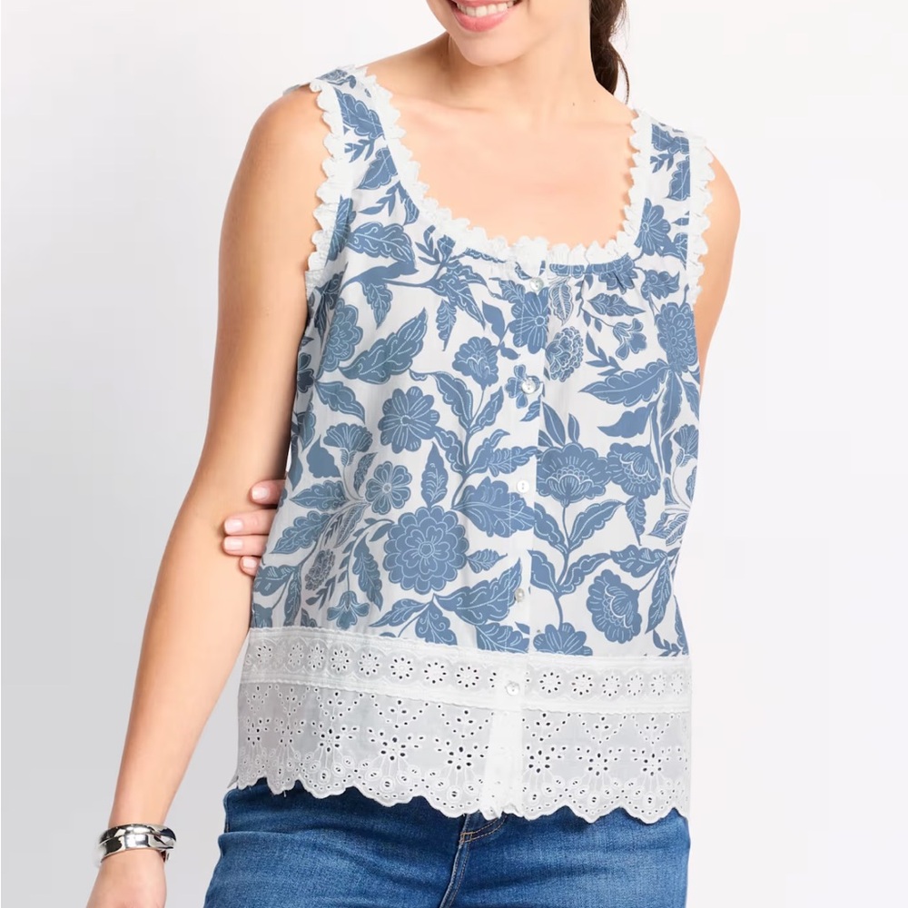 Eyelet Tank Top